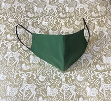 Solid Green Christmas Holiday Face Mask