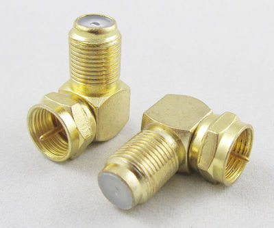 1pcs Right Angle F-Type F Male to F Female Adapter Connector Gold Plated