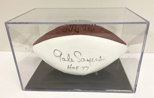 Gayle Sayers Autographed White Panel Football HOF 1977 - Chicago Bears