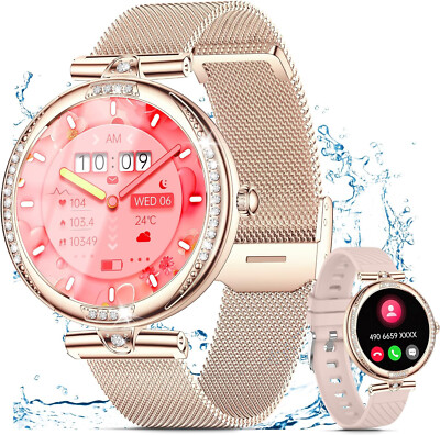 Smartwatch Damen Herren mit Telefonfunktion Armbanduhr für iPhone Samsung Huawei