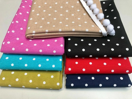 PINK Polka Dot Fabric Spots Dots PolyCotton Material Chic Textile 55'' Wide - Picture 5 of 5
