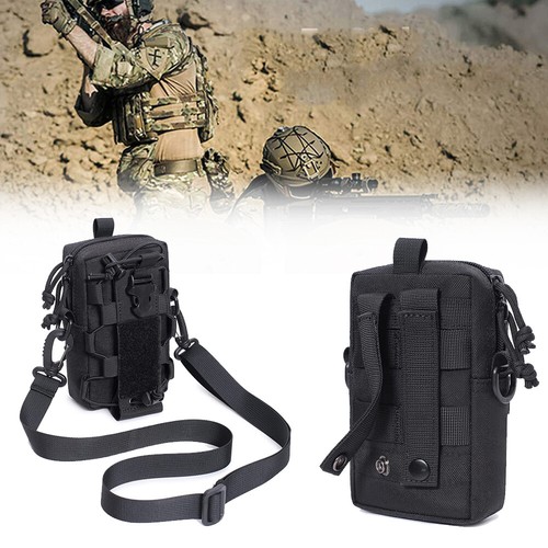 Tactical Molle Waist Pouch Belt Waist Compact EDC Bag with Shoulder Strap Hiking - Picture 11 of 11