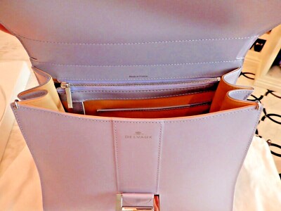 Brand New Delvaux Brilliant MM Leather Lilac Handbag W/box, dust