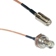 RG316 MINI UHF FEMALE to BNC FEMALE BIG BULKHEAD RF Cable Rapid-SHIP LOT