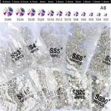 1440pcs Crystal Nail Art Rhinestones FlatBack Glitter Diamond 3D Tips Decoration