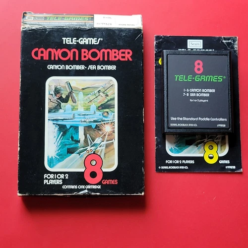 Canyon Bomber Atari 2600 Vintage Sears Game Complete Box Manual