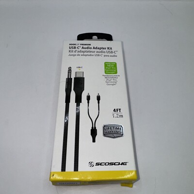 Scosche USB-C Audio Adapter Kit - Black