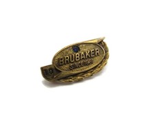 Vintage Brubaker Tools 10 Year Service Award Pin 10K Gold Filled Blue Stone
