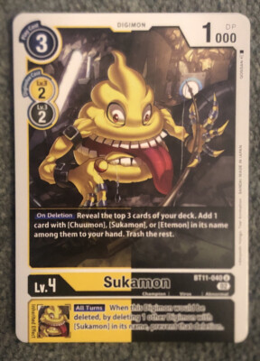 Sukamon BT11-040 U - gelb/schwarz - Dimensionsphase - Digimon CCG