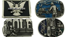 Men American Golf Golfer Machinist Mechanic Telephone Lineman Eagle Belt Buckle