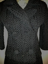 Vintage 1950-60 Textured Black Jacket Skirt Business Suit SET Costume Theatre