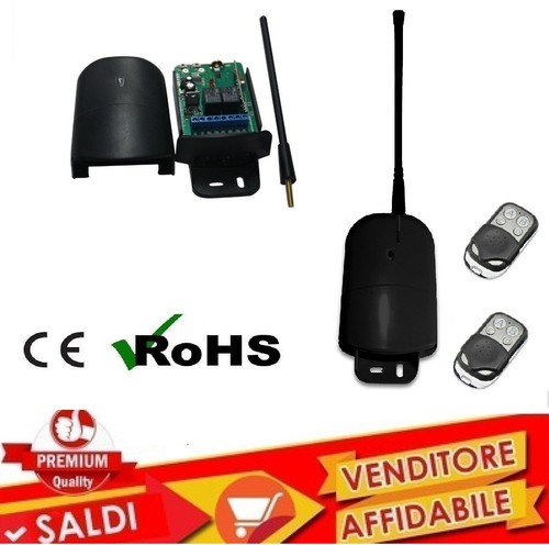 Kit Récepteur 2 Canaux 5A + 4 Télécommandes 433 MHz - Pour Portails, Volets, Lumières