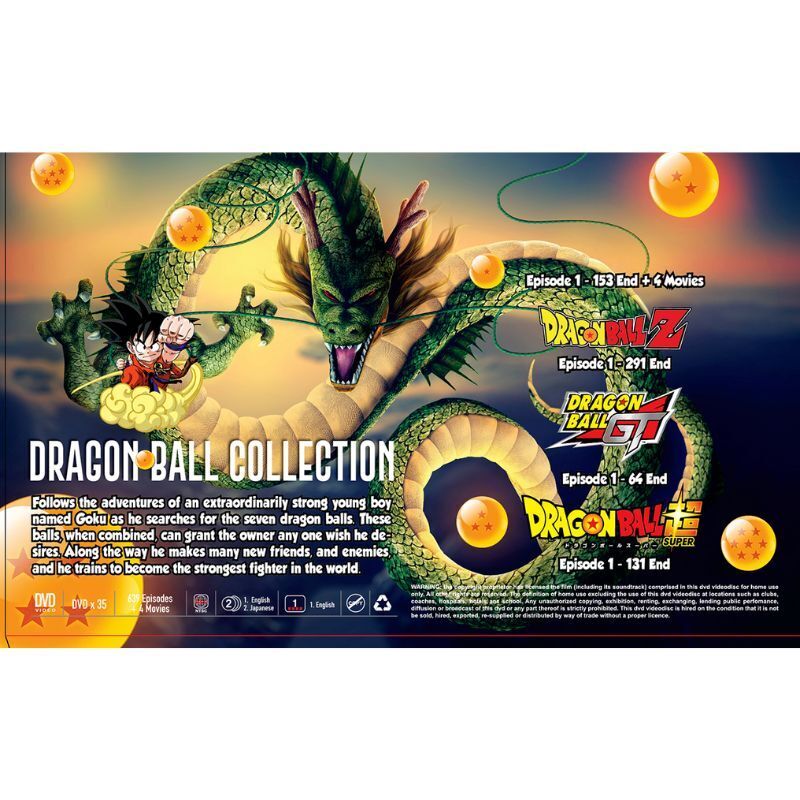 Dragon Ball Complete TV Series + 4 Movies English Dubbed [DVD, 35 Disc Box  Set]