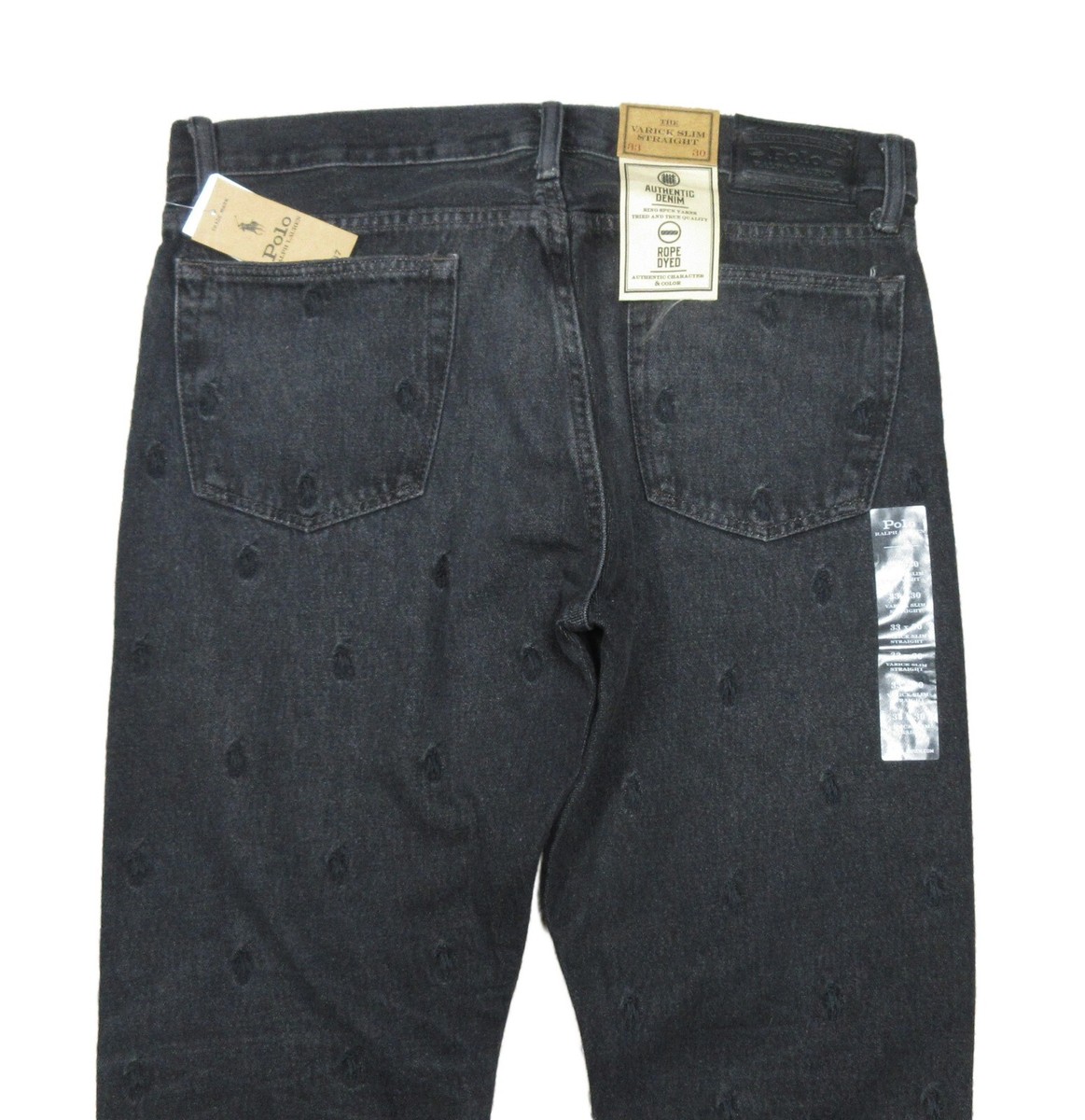Polo Ralph Lauren Men's Washed Black All Over Pony Varick Polo Ralph Lauren Men's Washed Black All Over Pony Varick