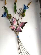 Rametto con farfalla in ferro battuto con farfalla e spighe grano fiori arredo