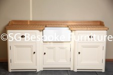 Hand Made Free Standing Sink Unit with Belfast Sink painted in F&B New White