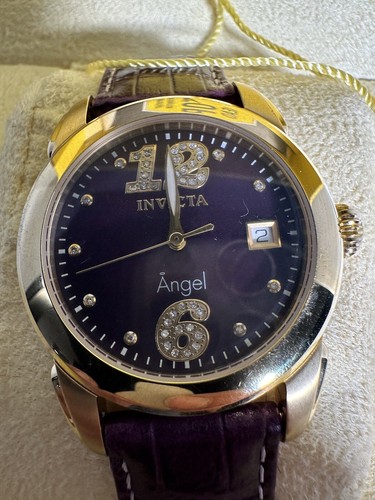 Invicta Angel Rare Purple And Gold Wristwatch With Box And Paperwork. Read Desc. - Picture 3 of 14