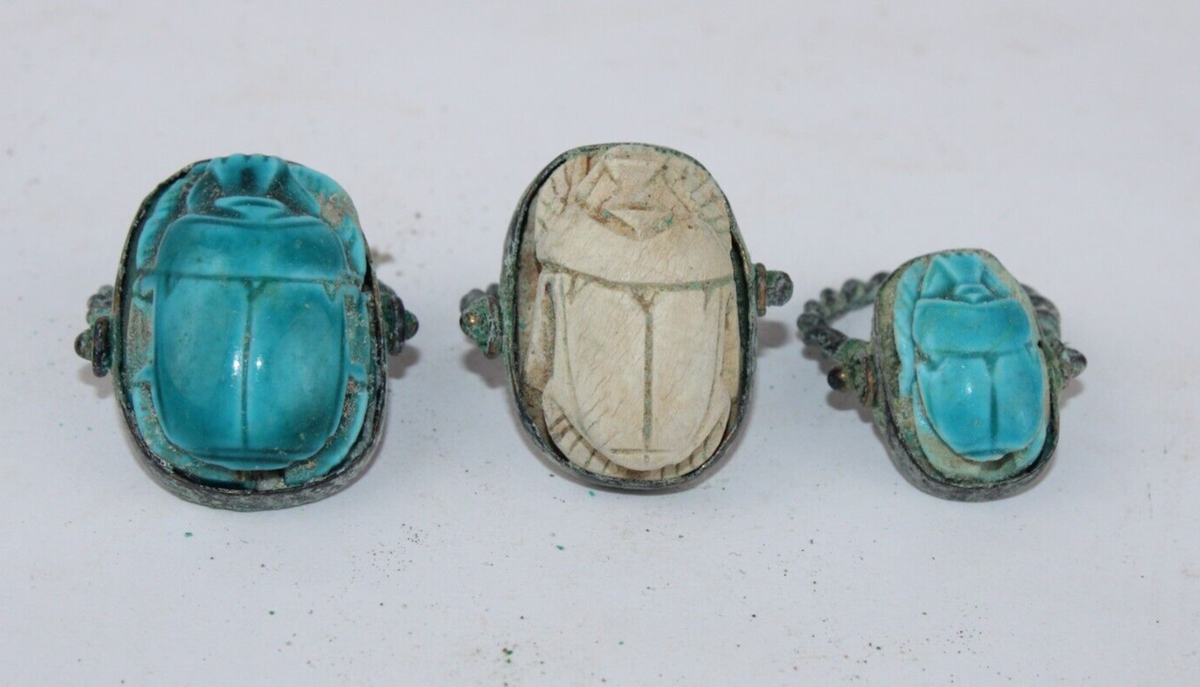 RARO ANTICO ANELLO SCARABEO ANTICO REGNO FARAONICO EGIZIO (NM