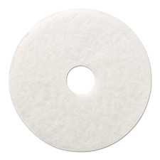 Polishing Floor Pads, 20" Diameter, White, 5/Carton