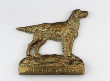 Vintage Brass Plaque - Dog - English Setter - 12cm - 4.7"