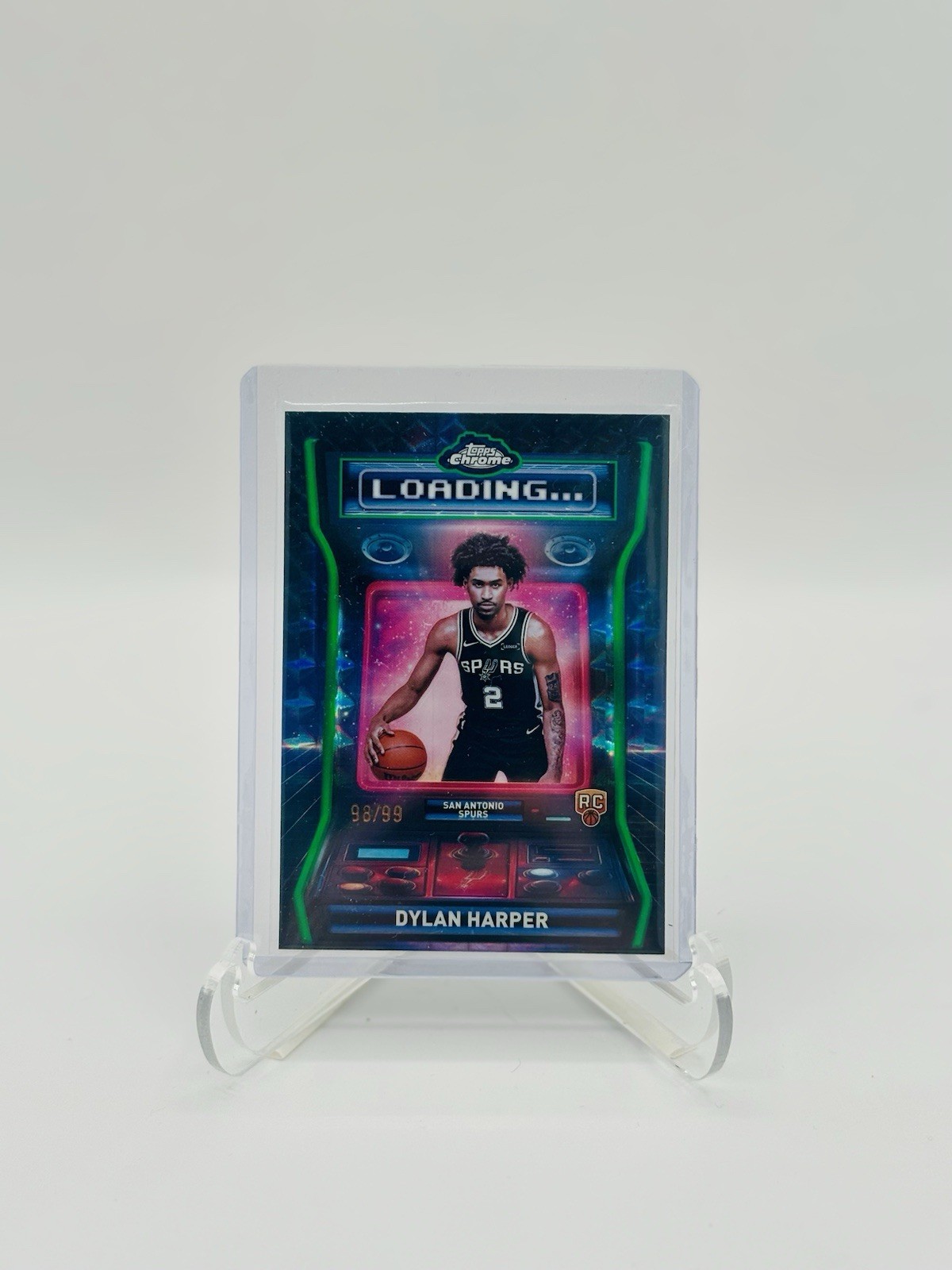 Dylan Harper RC 2025-26 Topps Chrome 6/99 Loading Geometric Green Spurs #LD-12