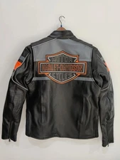 Mens Retro Rumble Screaming Eagle HD Cafe Racer Cowhide Leather Motorbike Jacket