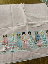 VTG 2004 PAPER DOLLS  Border  on Pink   by Patty Reed  Fabric Traditions 2.5 Yds
