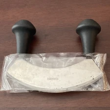  HOFFRITZ Culinary Double Blade Rocking Mezzaluna Knife with 2 Knob Handles 5.5"