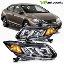 For 2012-2013 Honda Civic Headlights Assembly Pair Clear Lens Replacement