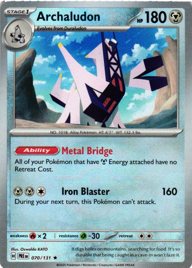 Archaludon (Master Ball Pattern) Holo 070/131 SV: Prismatic Evolutions NM