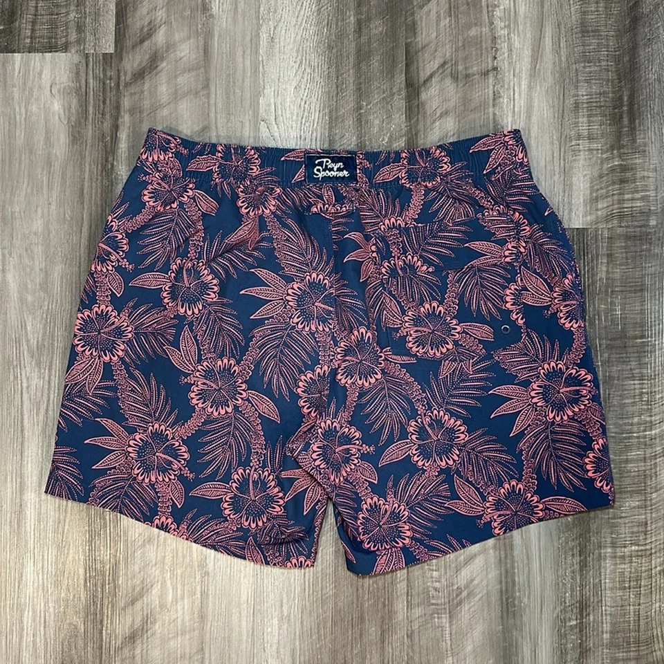 Reyn Spooner Таити гавайский цветочный бамбук древесный уголь плавки - XL - Изображение 2 из 4