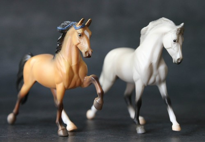 #ad Two New Breyer Stablemates TSC Series 8 Buckskin TWH and Grey WB $25.00