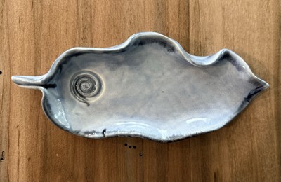 Vintage Studio Art Glazed Pottery Trinket Candy Dish Signed F Martin