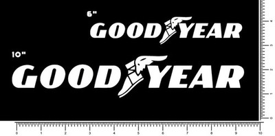 Goodyear 2 pack Die Cut Stickers 6'' and 10'' New Decal Pick your color