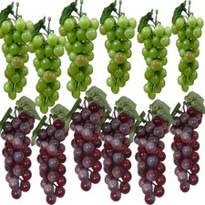 12 Bunches Grapes Artificial Fruit Fake Simulation Fruit for Home Kitchen Par...