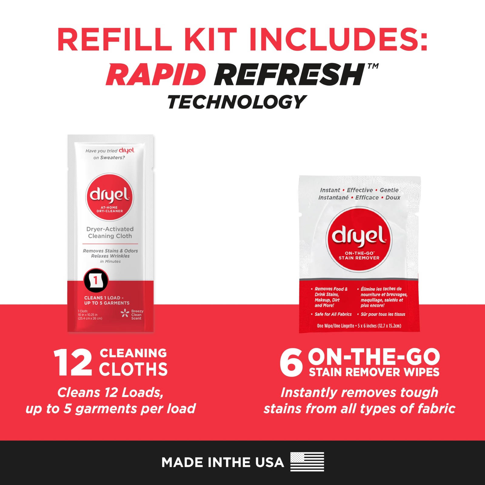 dryel At-Home Dry Cleaner Refill, New and Improved, Gentle Laundry Care for S...