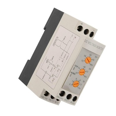 35mm Din Rail Voltage Monitoring Over Under Voltage Protection Relay DC48V