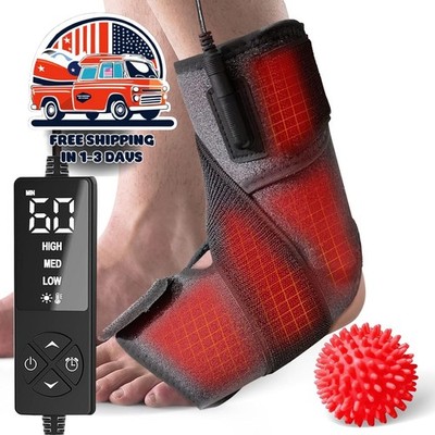 Tobillera calefactable con almohadilla térmica para pies y bola de masaje US NEW