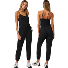 Vuori Lux Jogger Jumpsuit Women's XS Black Active Athletic Relaxed Fit Gym NWOT