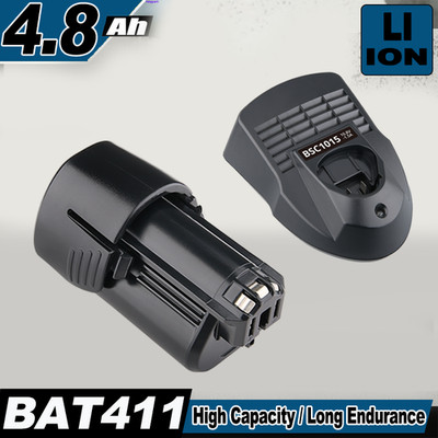 12V 4.8Ah Li-ion Battery For Bosch BAT411 BAT412 BAT414 GSR GDR GSB GWI /CHARGER