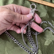Vtg Double Strand Biker Chain Belt -Stainless Steel-Motorcycle 18-23  