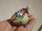 BOITE A SNUFF TABAC A PRISER PORCELAINE ET ARGENT MENNECY XVIII SIECLE VERS 1750