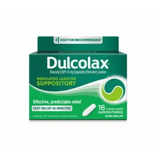 Dulcolax Medicated Laxative Suppositories - 16 Count