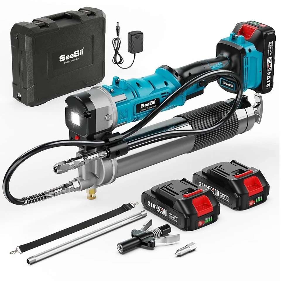 UNBRAND Seesii Fettpistole 12000 PSI 2*4.0 Battery Electric Grease Gun 39.4" Long Hose