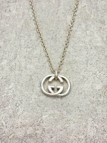 Collana GUCCI uomo SV925 ad incastro G con top in argento usata