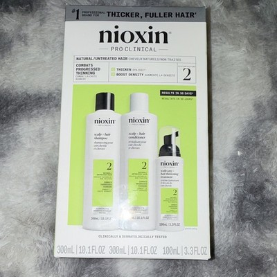 Nioxin Pro Clinical System 2 Kit Shampoo Conditioner Treatment 300mL+300mL+100mL