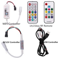 5V-24V USB/DC RF Remote Controller for WS2812B WS2811 RGB LED Strip Lights