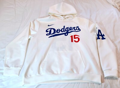 New Los Angeles Dodgers hooded sweatshirt; white, #15 men's XL Austin Barnes?