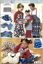 Butterick 4119 Apron Christmas Gifts Pattern One Size Uncut