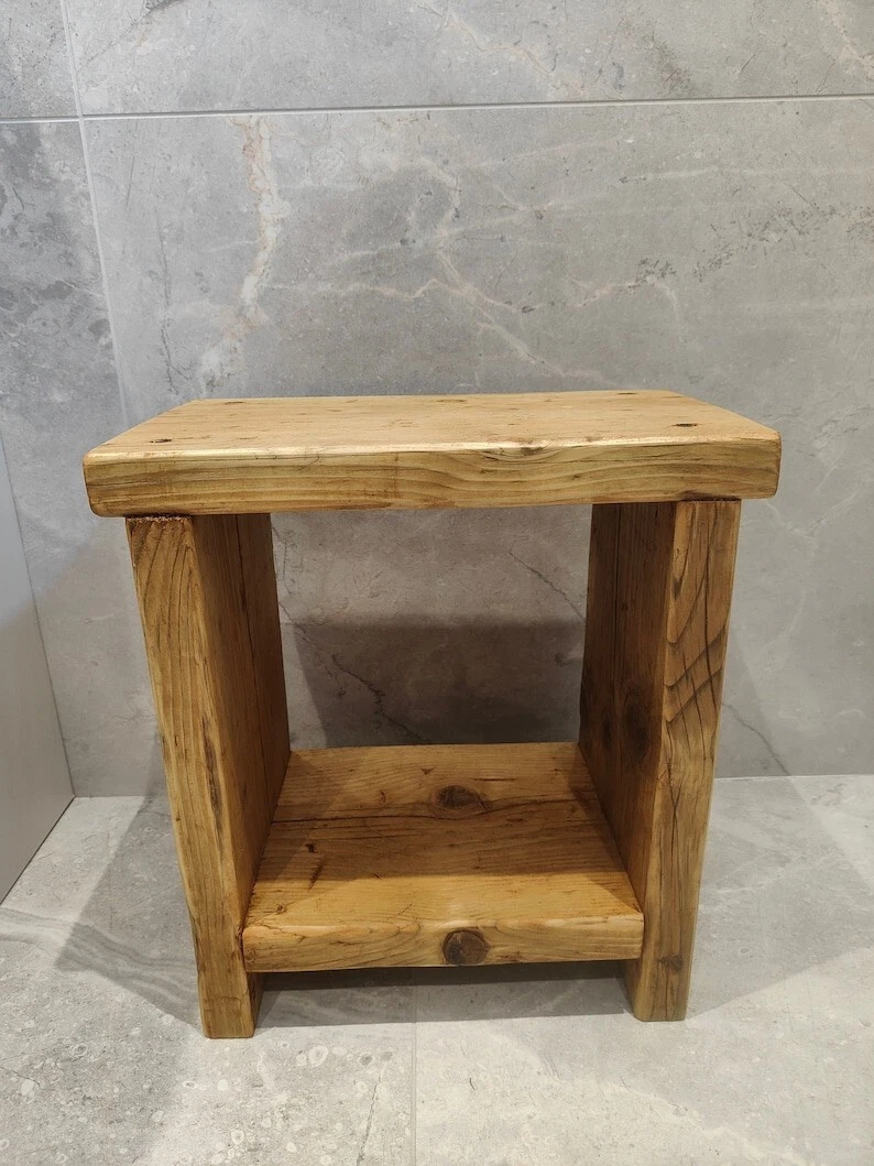 Handmade Rustic Side Table Sofa End